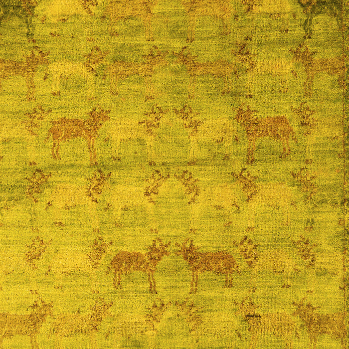 Abstract Yellow Modern Rug, abs5393yw