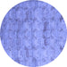 Round Machine Washable Abstract Blue Modern Rug, wshabs5393blu