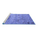 Sideview of Machine Washable Abstract Blue Modern Rug, wshabs5393blu