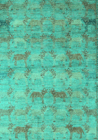 Abstract Turquoise Modern Rug, abs5393turq