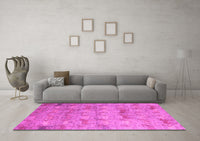 Machine Washable Abstract Pink Modern Rug, wshabs5393pnk