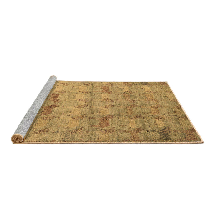 Sideview of Machine Washable Abstract Brown Modern Rug, wshabs5393brn