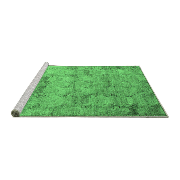 Sideview of Machine Washable Abstract Emerald Green Modern Area Rugs, wshabs5393emgrn