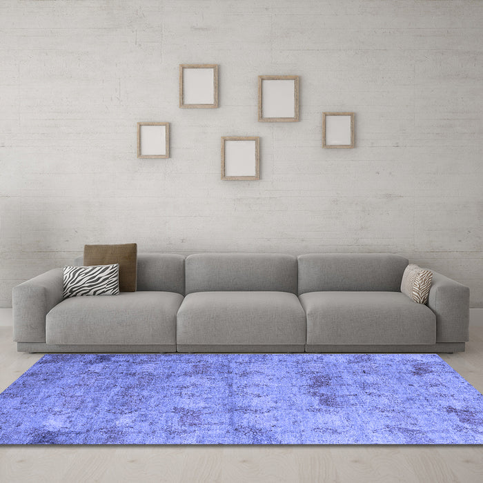 Machine Washable Abstract Blue Modern Rug in a Living Room, wshabs5393blu