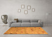 Machine Washable Abstract Orange Modern Area Rugs in a Living Room, wshabs5393org