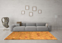 Machine Washable Abstract Orange Modern Rug, wshabs5393org