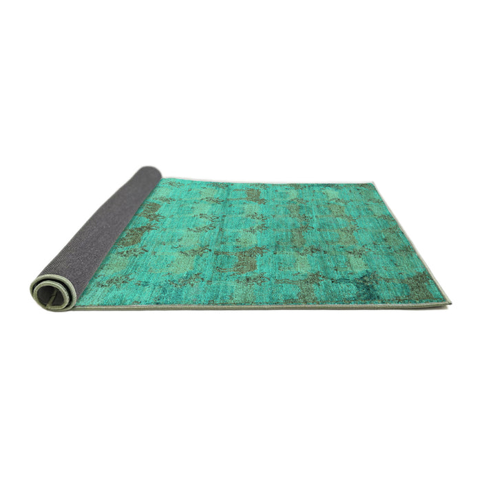 Sideview of Abstract Turquoise Modern Rug, abs5393turq