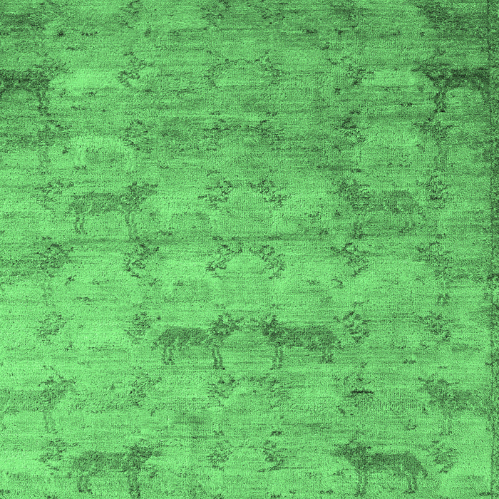 Square Machine Washable Abstract Emerald Green Modern Area Rugs, wshabs5393emgrn