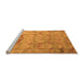 Sideview of Machine Washable Abstract Orange Modern Area Rugs, wshabs5393org