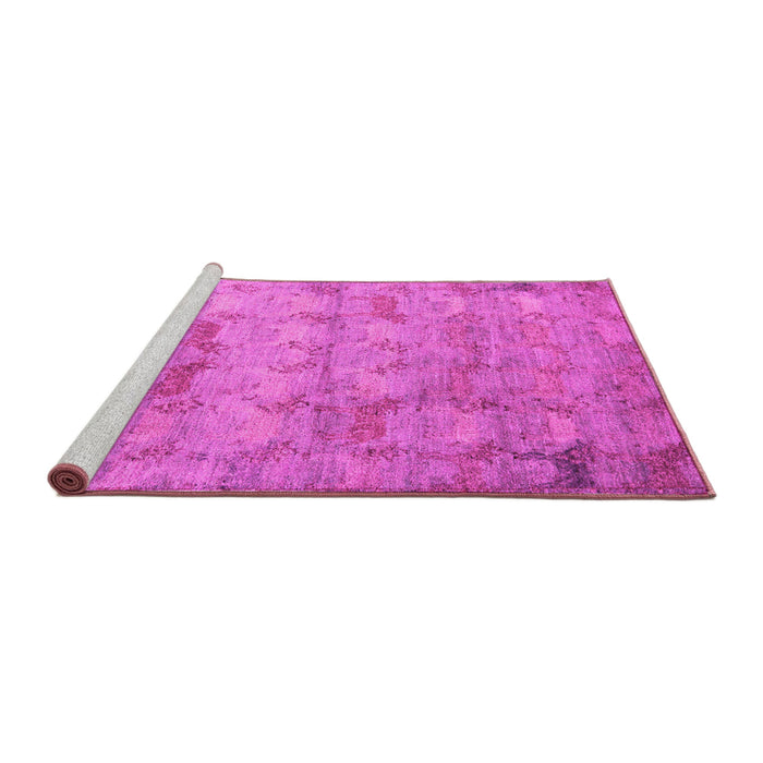 Sideview of Machine Washable Abstract Pink Modern Rug, wshabs5393pnk