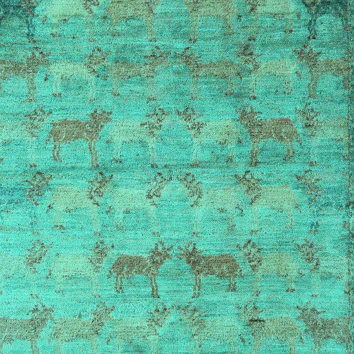 Machine Washable Abstract Turquoise Modern Area Rugs, wshabs5393turq