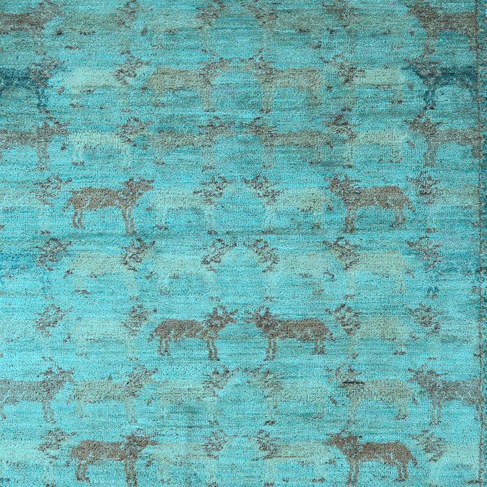 Square Machine Washable Abstract Light Blue Modern Rug, wshabs5393lblu