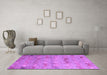 Machine Washable Abstract Purple Modern Area Rugs in a Living Room, wshabs5393pur