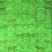 Square Machine Washable Abstract Green Modern Area Rugs, wshabs5393grn