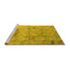 Sideview of Machine Washable Abstract Yellow Modern Rug, wshabs5393yw