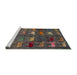 Sideview of Machine Washable Abstract Dark Brown Rug, wshabs5394