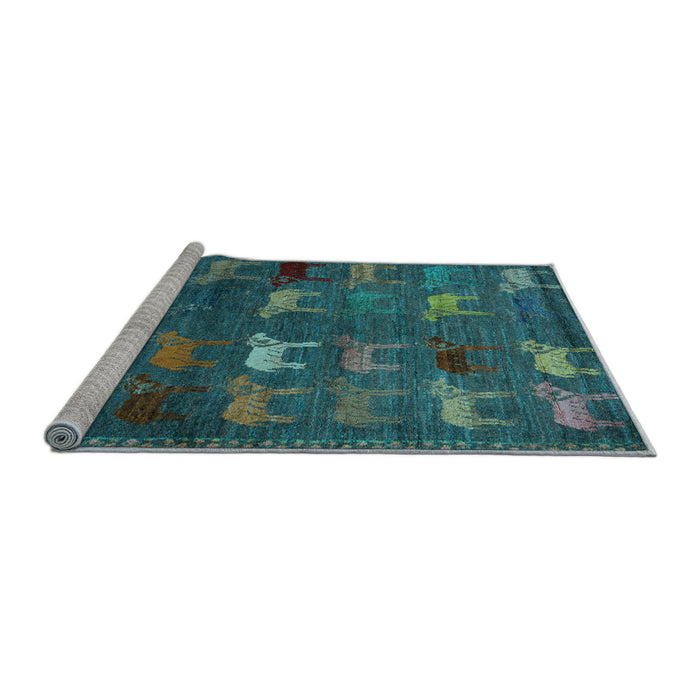 Sideview of Machine Washable Abstract Light Blue Modern Rug, wshabs5394lblu