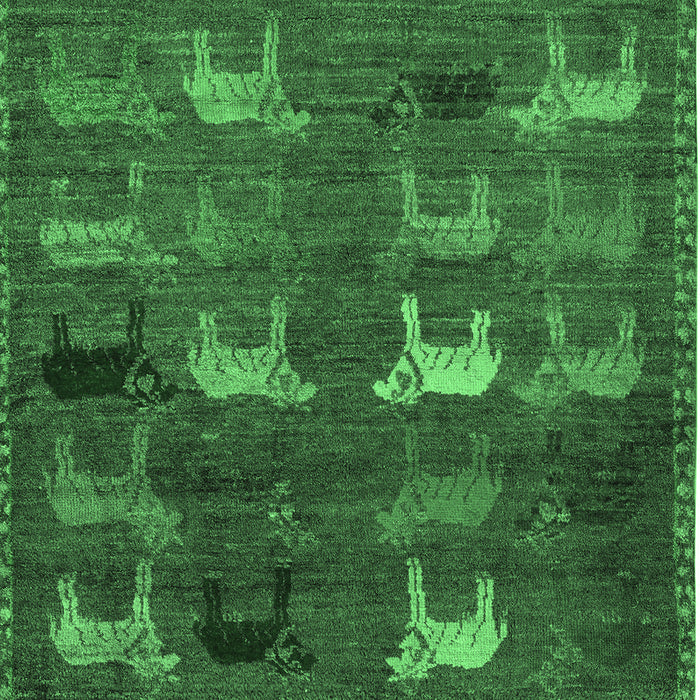 Abstract Emerald Green Modern Rug, abs5394emgrn