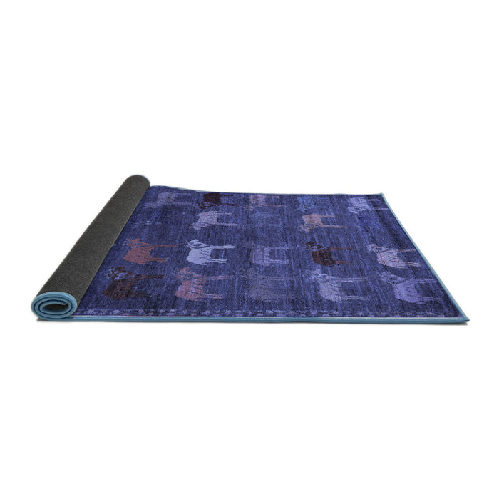 Sideview of Abstract Blue Modern Rug, abs5394blu