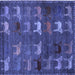 Square Abstract Blue Modern Rug, abs5394blu