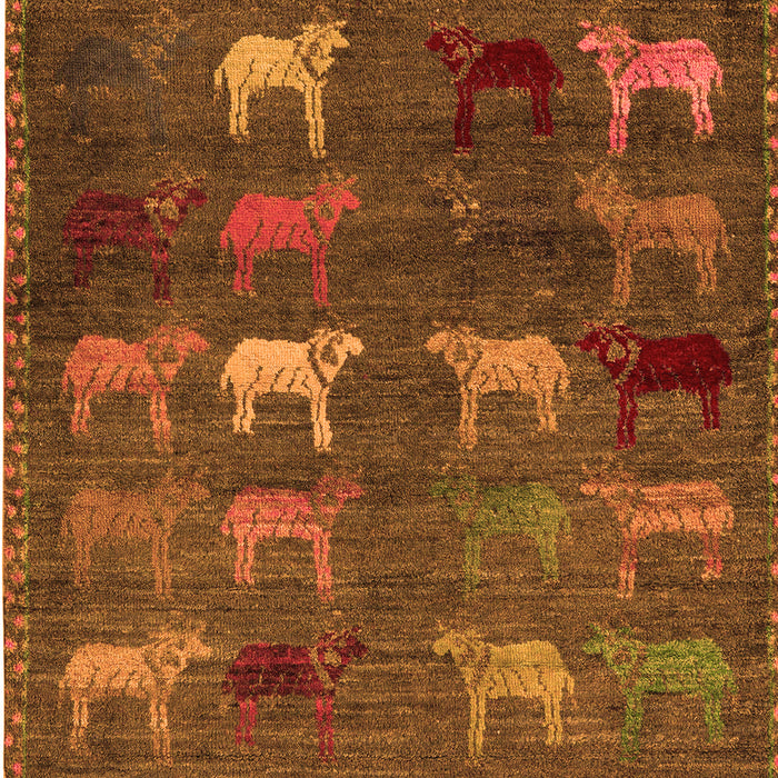 Machine Washable Abstract Orange Modern Area Rugs, wshabs5394org