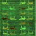 Square Machine Washable Abstract Green Modern Area Rugs, wshabs5394grn