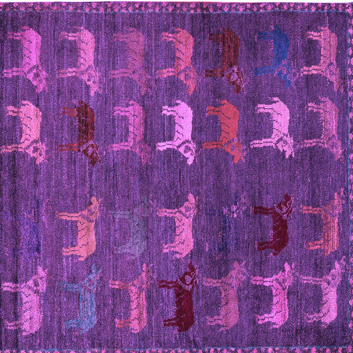 Square Abstract Purple Modern Rug, abs5394pur