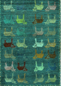 Abstract Turquoise Modern Rug, abs5394turq