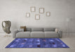 Machine Washable Abstract Blue Modern Rug in a Living Room, wshabs5394blu