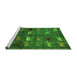 Sideview of Machine Washable Abstract Green Modern Area Rugs, wshabs5394grn