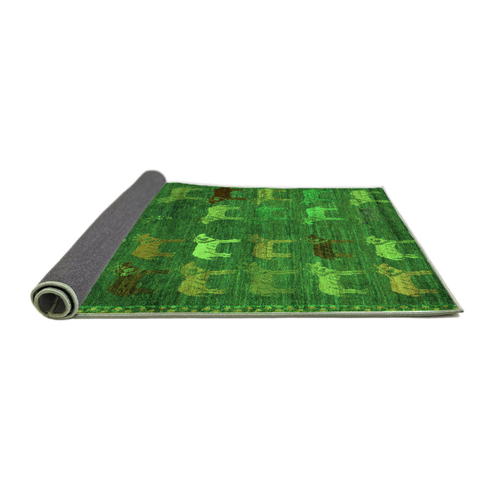 Sideview of Abstract Green Modern Rug, abs5394grn