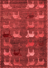 Abstract Red Modern Rug, abs5394red