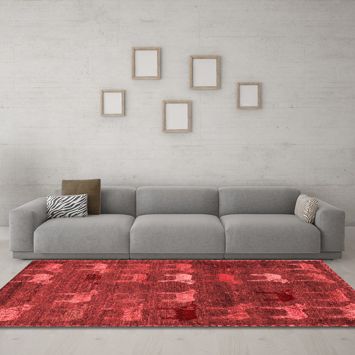 Modern Red Washable Rugs