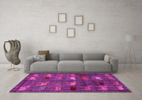 Machine Washable Abstract Pink Modern Rug, wshabs5394pnk