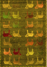 Abstract Yellow Modern Rug, abs5394yw