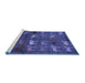 Sideview of Machine Washable Abstract Blue Modern Rug, wshabs5394blu