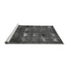 Sideview of Machine Washable Abstract Gray Modern Rug, wshabs5394gry