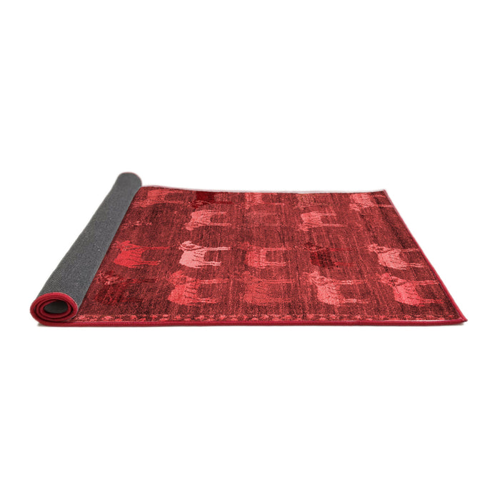 Abstract Red Modern Area Rugs