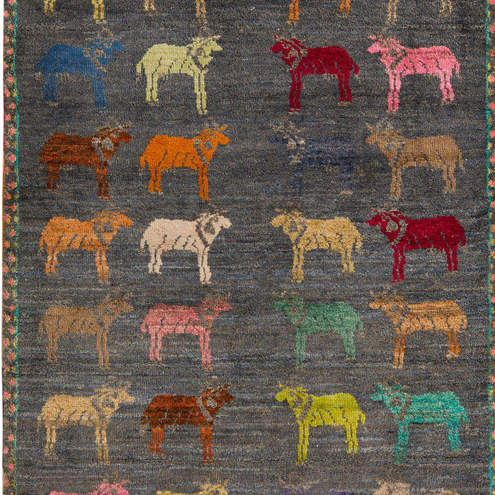 Abstract Dark Brown Modern Rug, abs5394