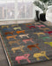 Machine Washable Abstract Dark Brown Rug in a Family Room, wshabs5394