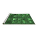 Sideview of Machine Washable Abstract Emerald Green Modern Area Rugs, wshabs5394emgrn