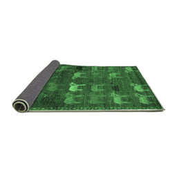 Sideview of Abstract Emerald Green Modern Rug, abs5394emgrn