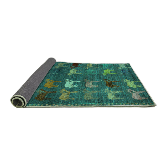 Sideview of Abstract Turquoise Modern Rug, abs5394turq