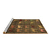 Sideview of Machine Washable Abstract Brown Modern Rug, wshabs5394brn