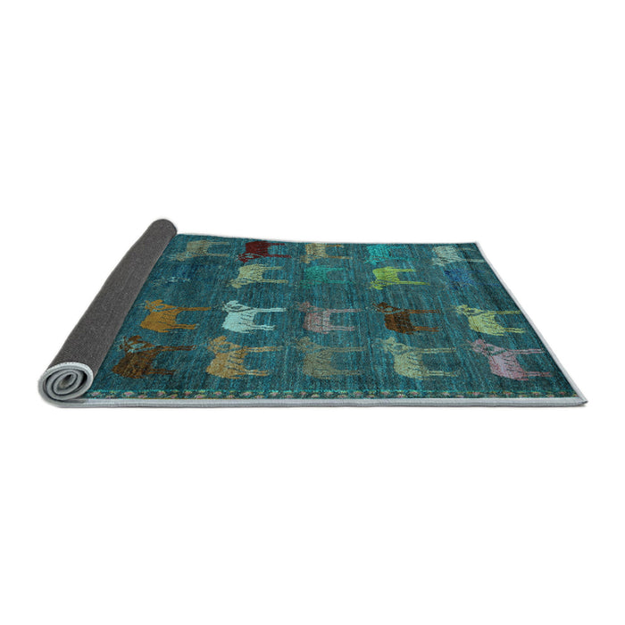 Sideview of Abstract Light Blue Modern Rug, abs5394lblu