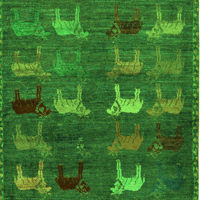 Abstract Green Modern Rug, abs5394grn