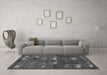 Machine Washable Abstract Gray Modern Rug in a Living Room,, wshabs5394gry