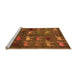 Sideview of Machine Washable Abstract Orange Modern Area Rugs, wshabs5394org