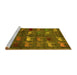 Sideview of Machine Washable Abstract Yellow Modern Rug, wshabs5394yw