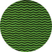 Round Machine Washable Abstract Green Modern Area Rugs, wshabs5395grn